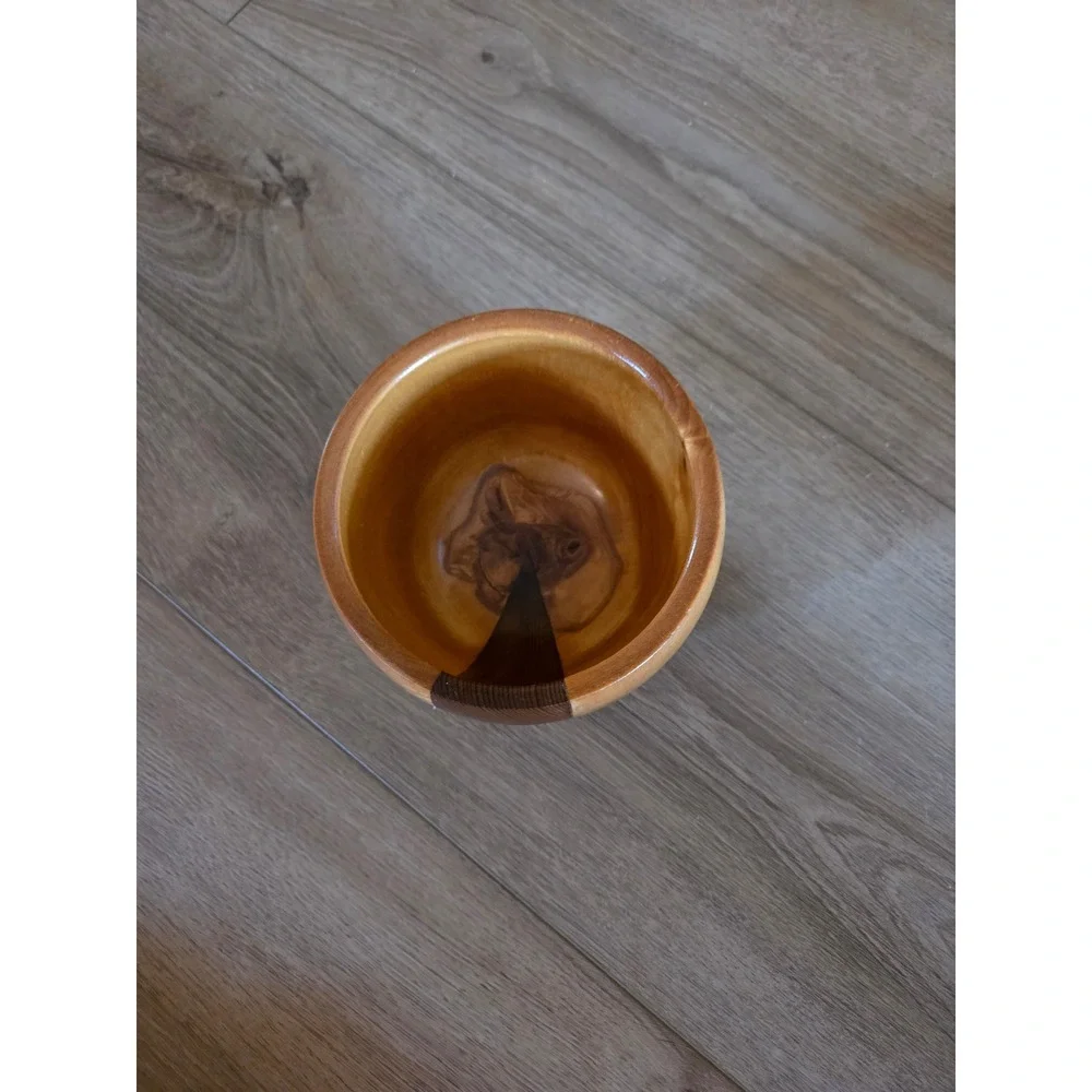 Greg Trussler Signed Hand Turned Wood Bowl Artisan Inlay Decorative Vessel 2013